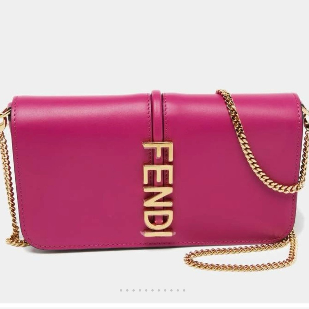 Fendi pink wallet on chain